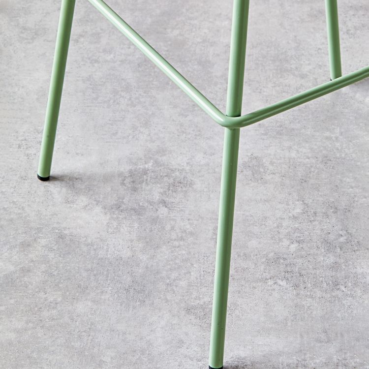 Contemporary Milk Tea Shop Footrest Stool Matte Finish Metal Barstool