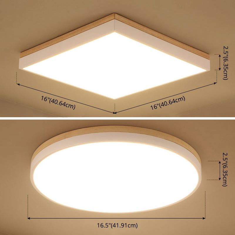 Lampe de plafond en bois de luminaire de montage de plafond moderne