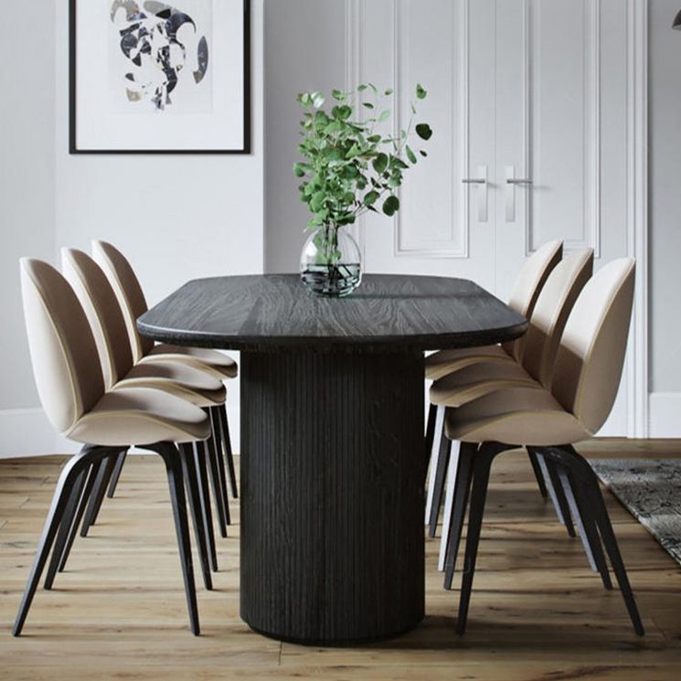 Tavolo da pranzo a doppio piedistallo ovale tavolo da dinette in stile contemporaneo
