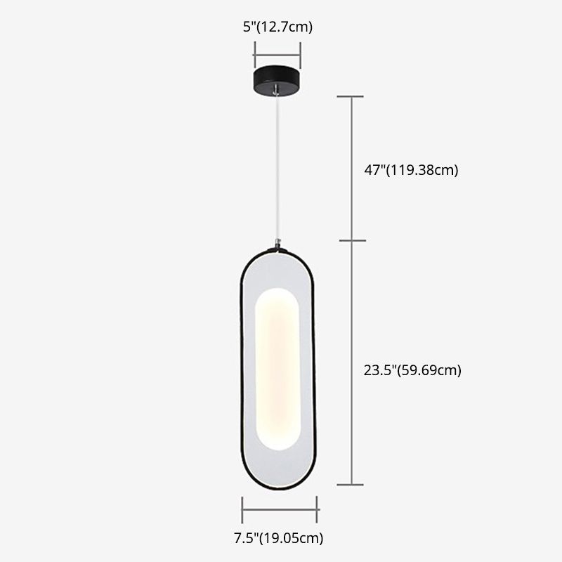 Eenvoud langwerpig slinger licht acryl -bed met bedhanger lamp armatuur in zwart