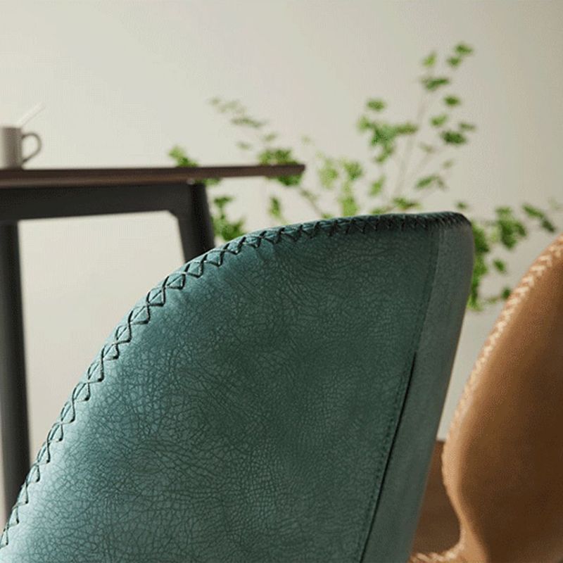 Contemporary PU Leather Bar Stool Low Back Upholstered Bar Stool