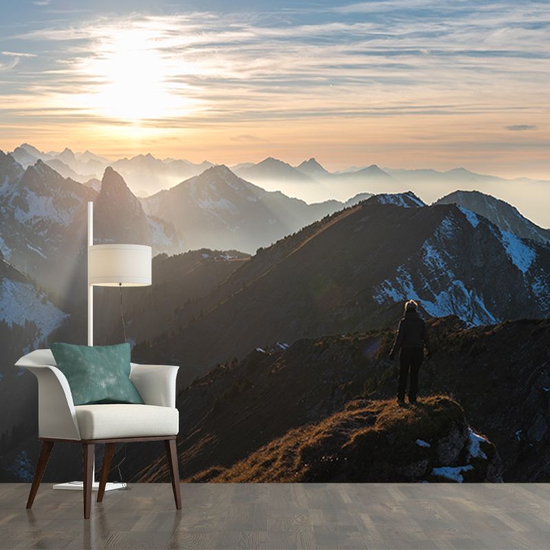 Sky Mountain Contemporary Mural Horizontal Photography Living Room Wall Mural