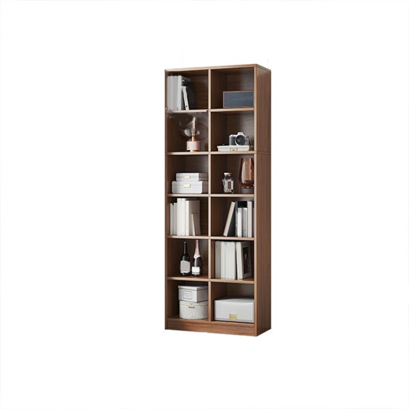Closed Back Scandinavian Bookcase Engineered Wood Standard Bookshelf