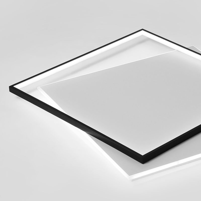 Double plafonnier LED carré en aluminium, luminaires encastrés pour salon