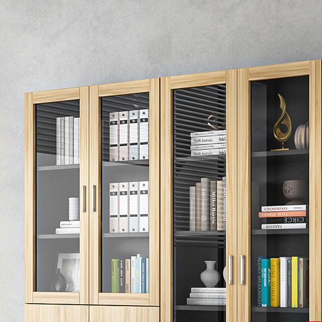 Contemporary Engineer Wood Bookshelf Closed Back Bookcase with Door for Home Office