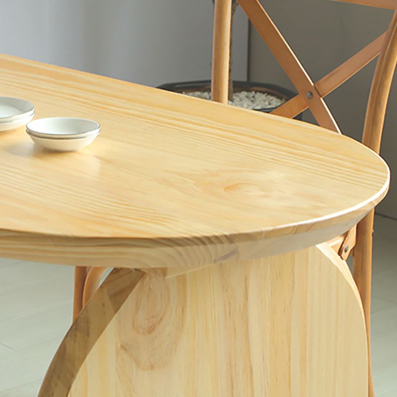 Oval Dining Table Solid Wood Contemporary Style Table for Home Kitchen