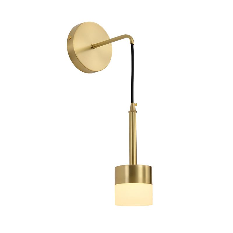 Modern Style Cylinder Wall Light Sconce Metal 1 Light Wall Lighting