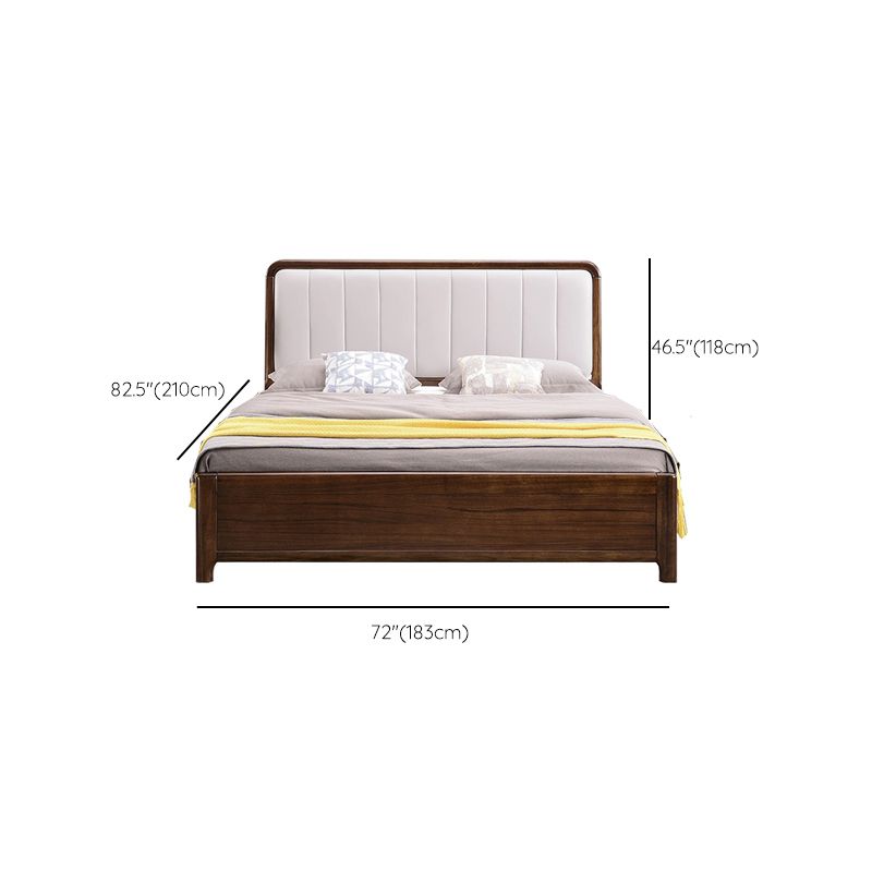 Mid-Century Modern Standard Bed Storage Bed Frame with Headboard