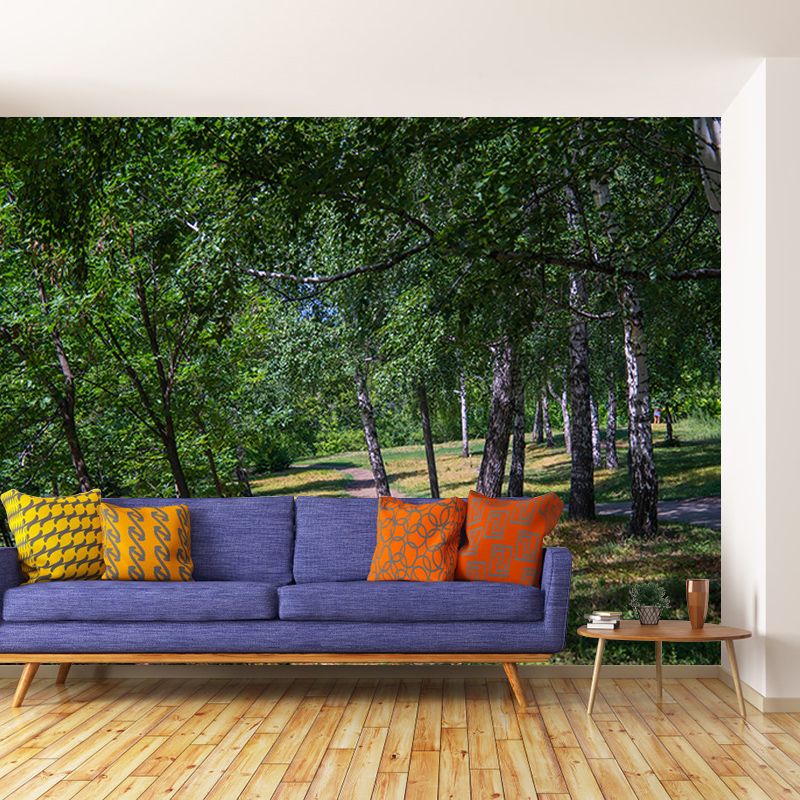 Bright Color Forest Mural Contemporary Living Room Wall Mural