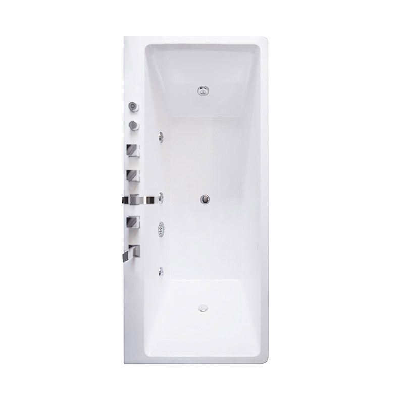 Contemporary Whirlpool/Soaking Bathtub Rectangle Drop-in Bathtub in White