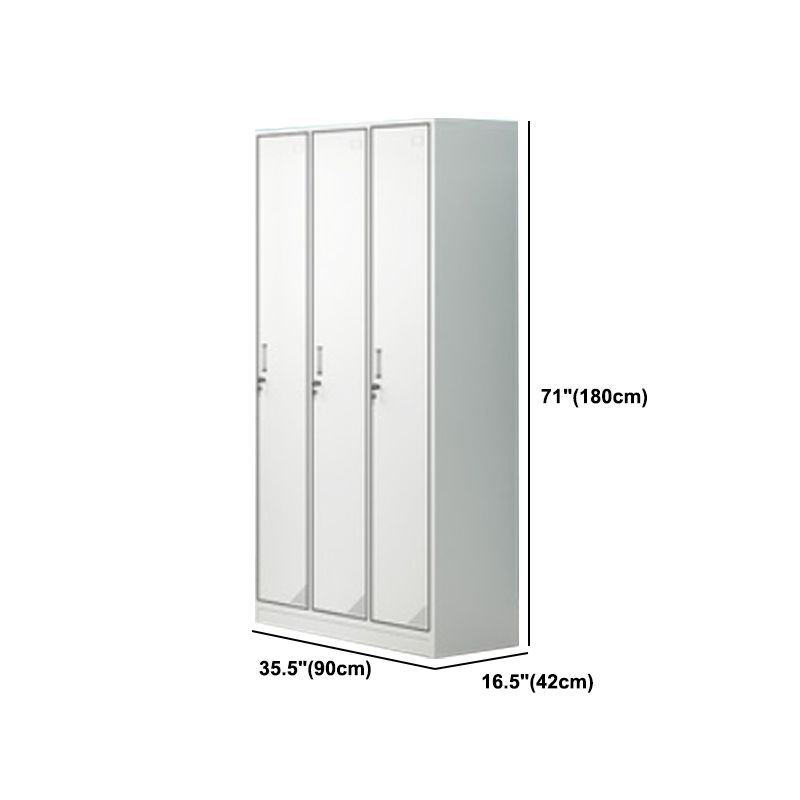 Contemporary Style Wardrobe Armoire White Color Steel Wardrobe Closet with Locks
