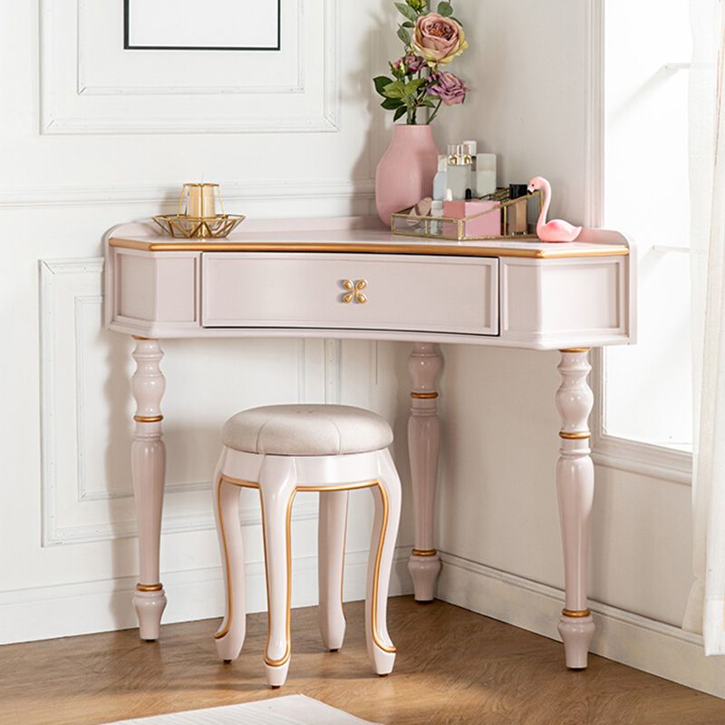 Two Piece Victorian Vanity Set One Drawer Wood Dressing Table