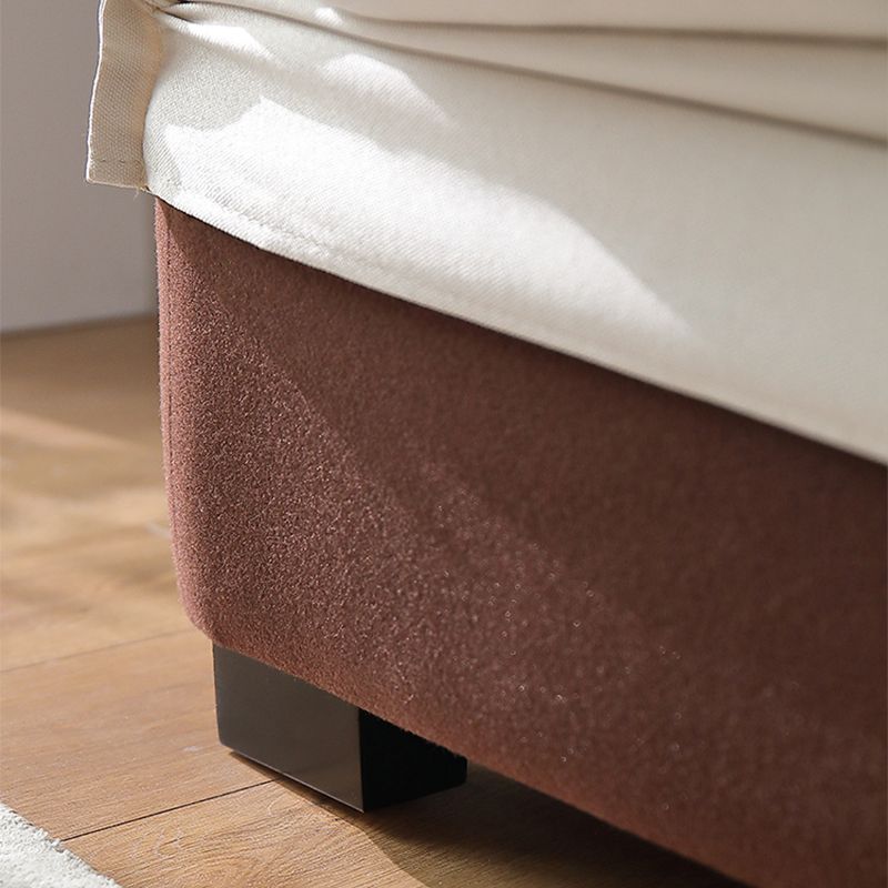 Loose Back Linen Square Arm Sofa with Slipcovered for Apartment and Living Room