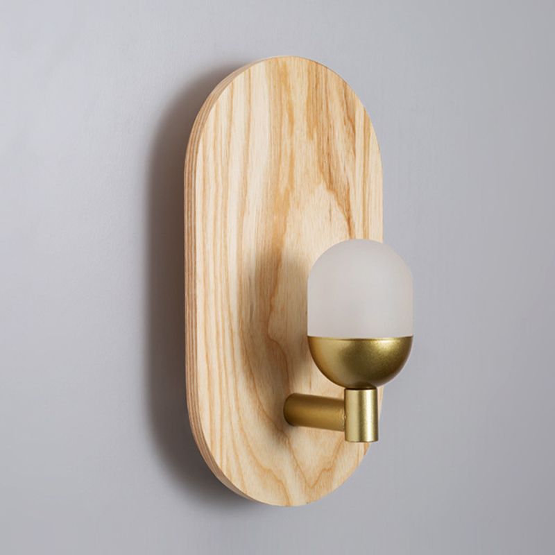 Single Contemporary Beige Metallic Shaded Wooden Wall Mounted for Foyer