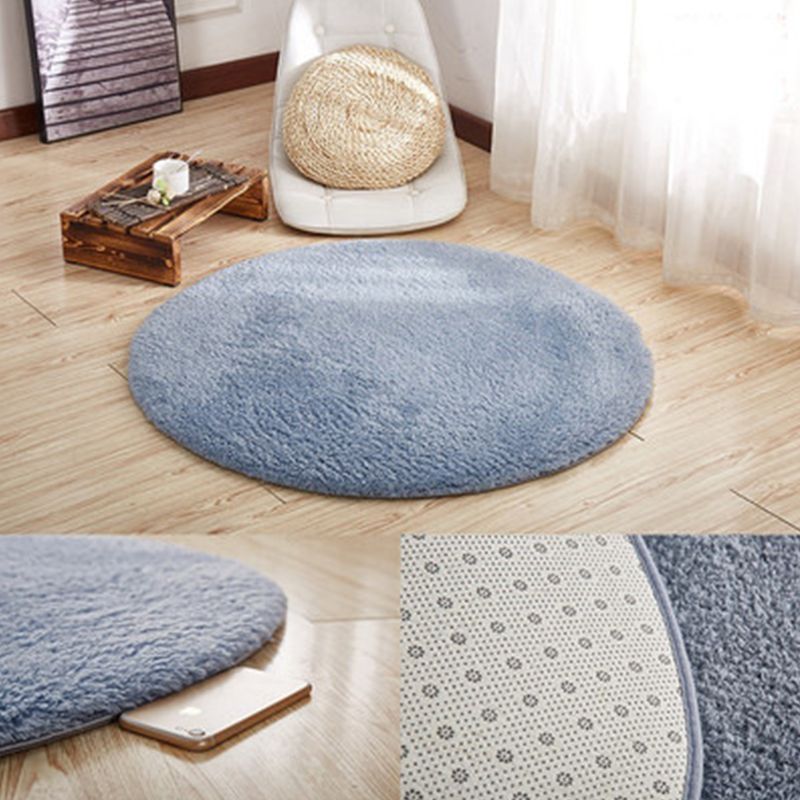 Casual Bedroom Rug Multi Colored Plain Area Carpet Synthetics Pet Friendly Anti-Slip Backing Easy Care Rug