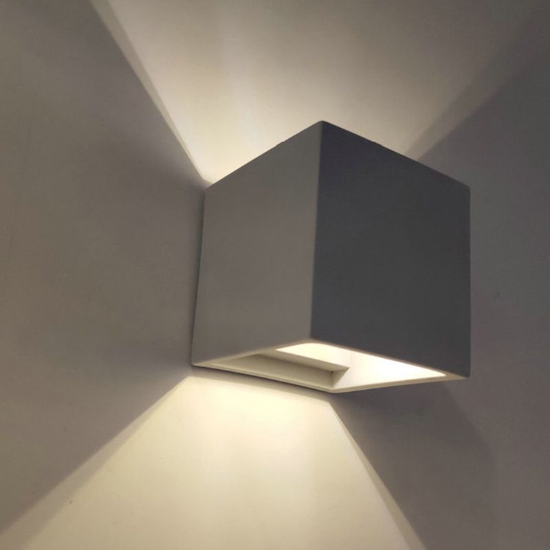 Würfel/Quaderzement Flush Mount Wall Light Nordic 1 Kopf grau nach oben nach unten nach unten, 4 "/5"/7 "breit