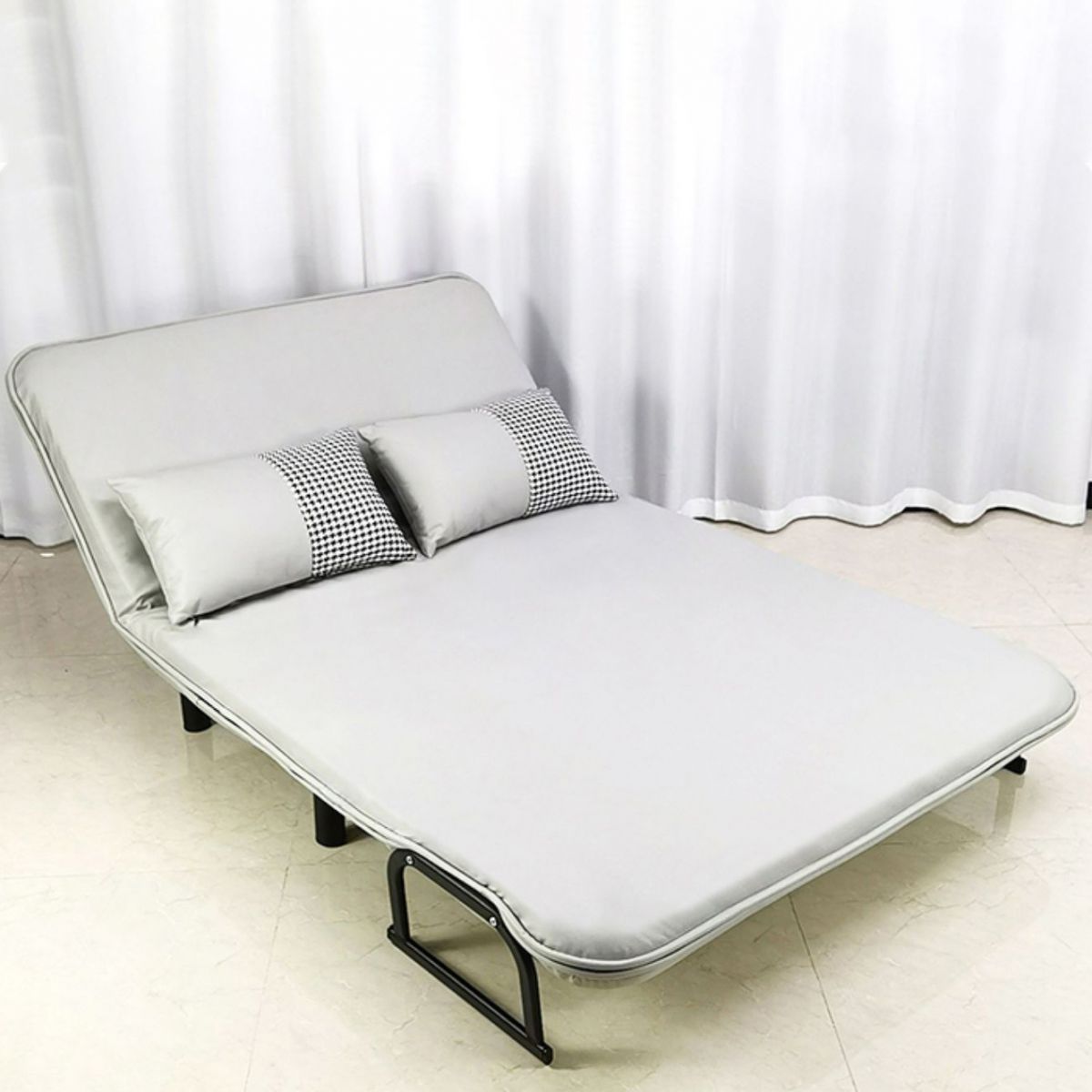 Modern Faux Leather Sofa 28.34" D x 32.28" H Recessed Arm Sofa