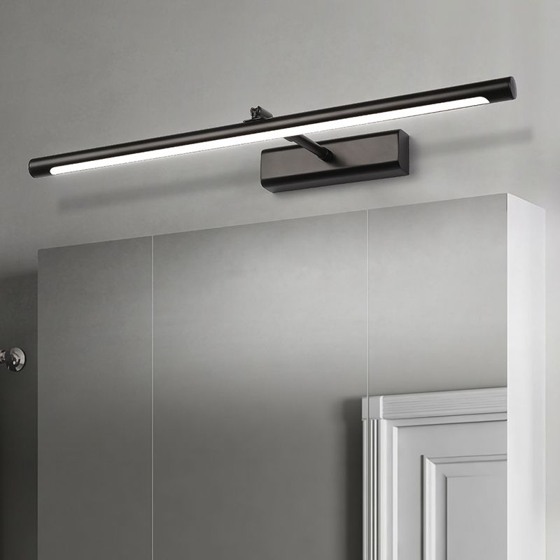 Linear Shade Swing Arm Wall Lighting Modern Style Metal 1 Light Sconce Lamp in White