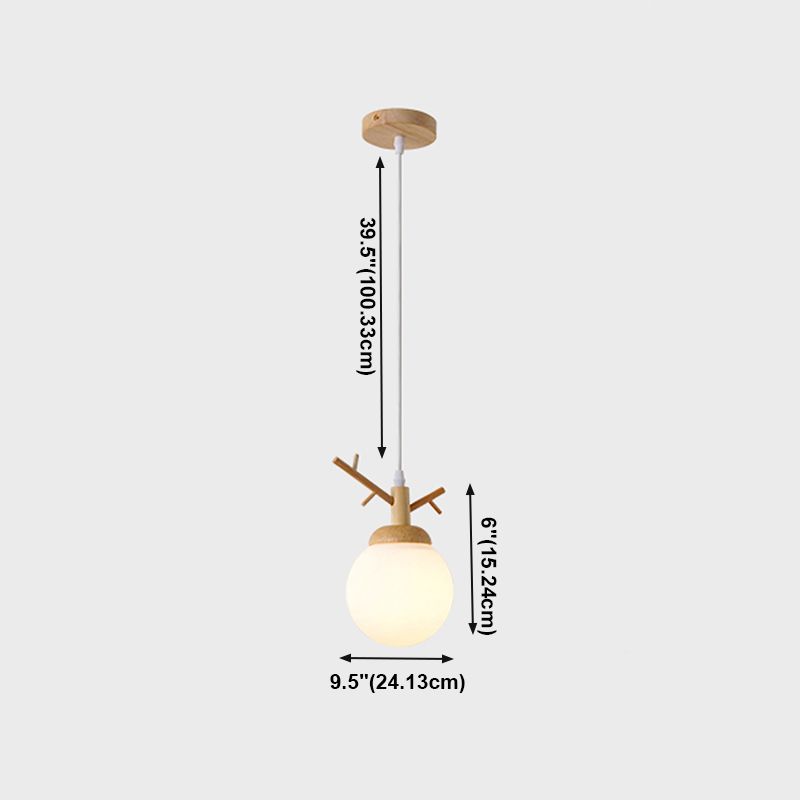 Globe Glass Hanging Lamp in moderne eenvoud houten hanglamp voor eetkamer