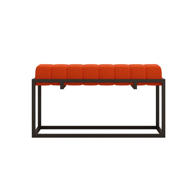 Modern Entryway Bench Cushioned Metal Rectangle Shoe Storage Seating Bench
