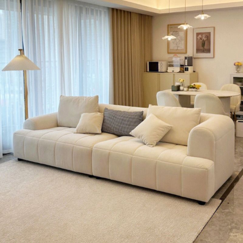 Scandinavian Recessed Arm Sofa 28.7" H Blocks Sofa with Pillows