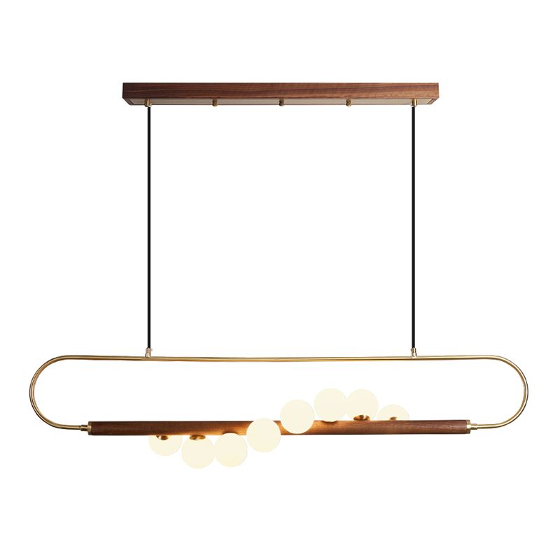 Luces de isla esféricas de estilo creativo moderno luces colgantes de madera