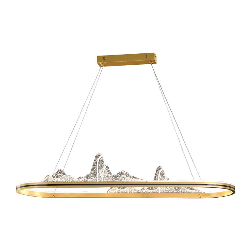 Modern Lighting Chandelier 1 Light Island Lighting Ideas Metal Island Ceiling Light in Gold