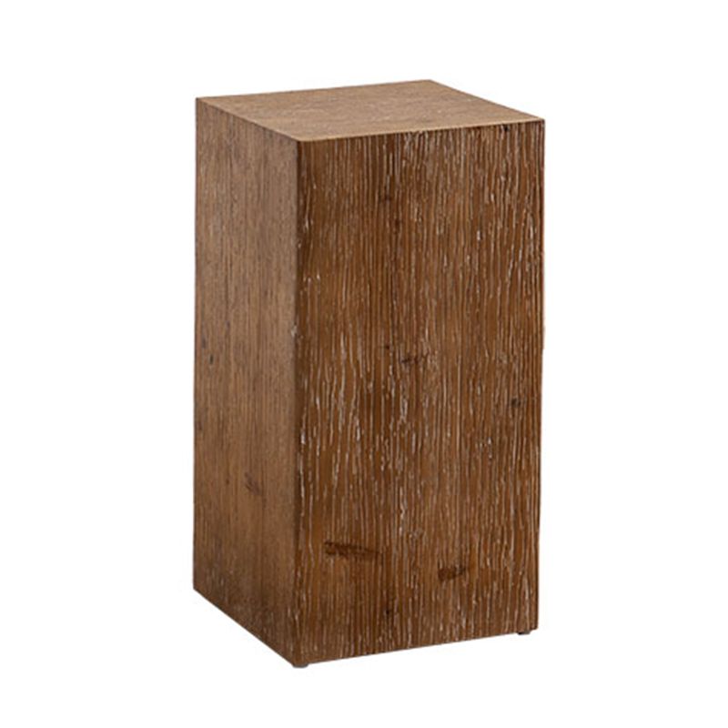 Country Style Square Side Table Natural Solid Wood End Table