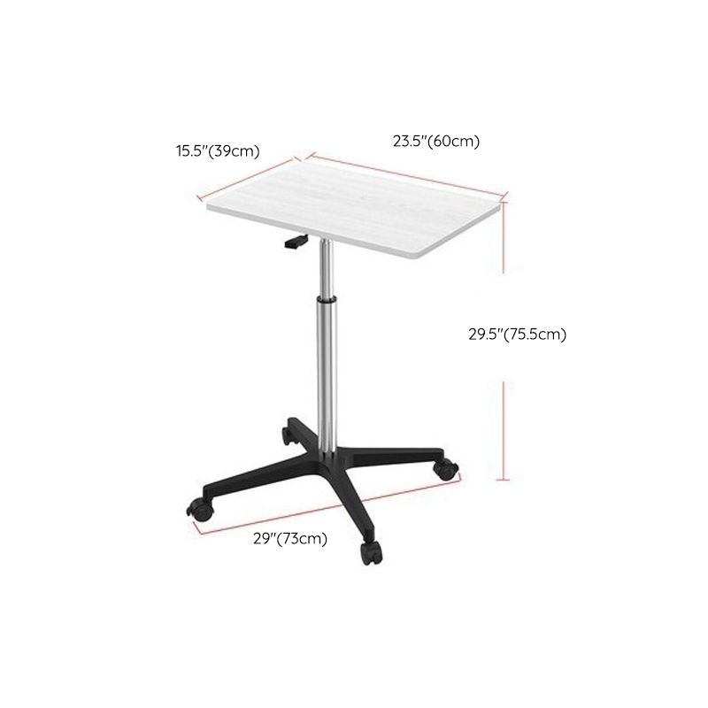 Artificial Wood Standing Desk with Caster Wheels Office Desk for Bedroom