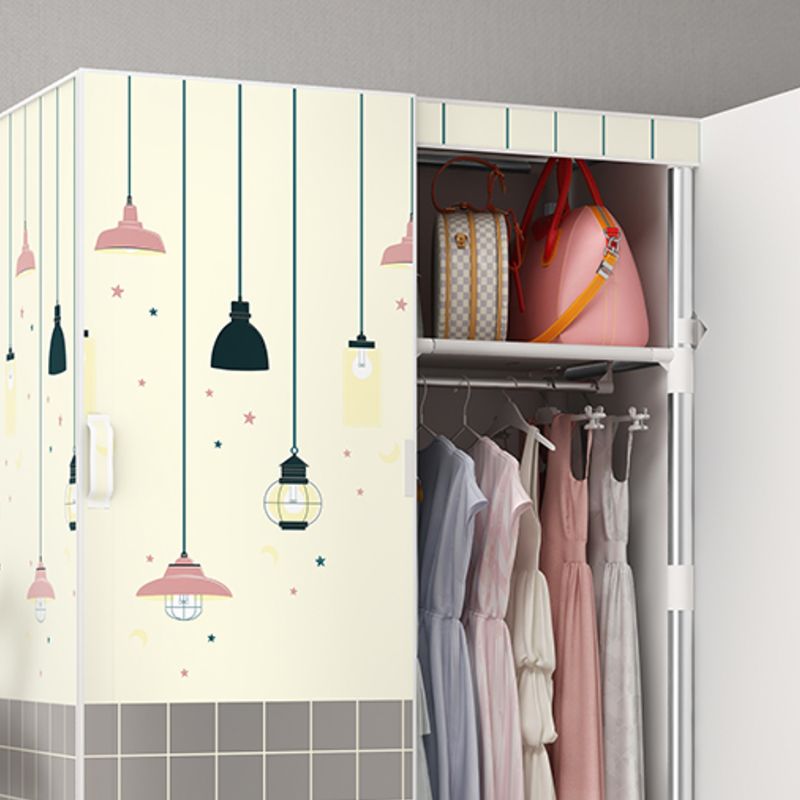 Hinged Wardrobe Armoire Modern with Legs Steel Wardrobe Closet for Home