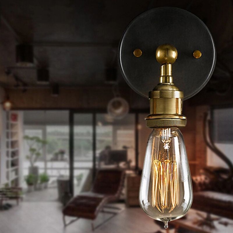American Retro Industrial Style Armed Wall Sconce Lights 1Light Metal Sconces