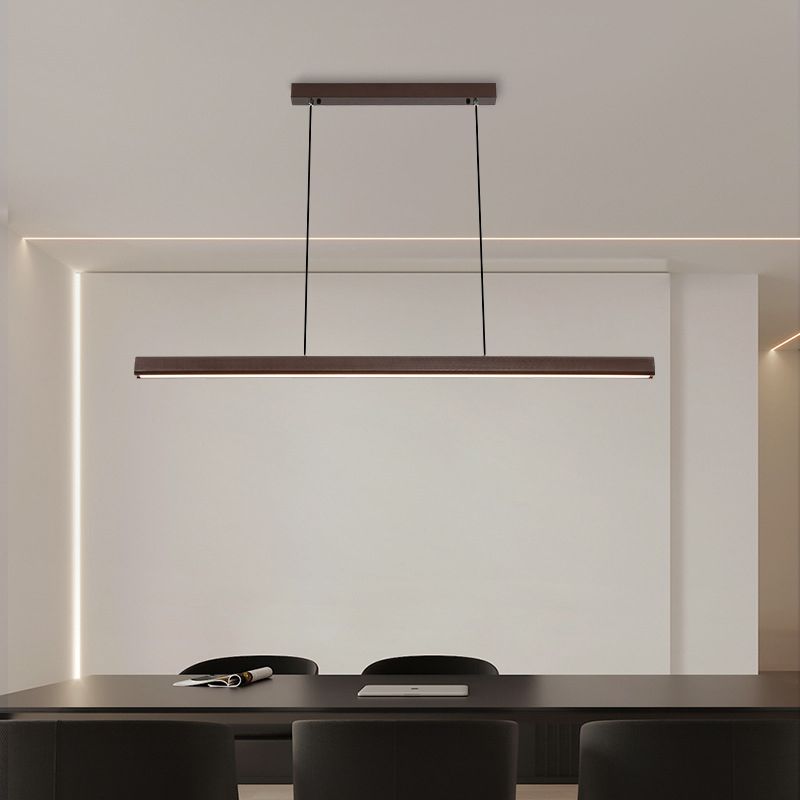 Minimalist Linear Island Pendant Lighting, 1-Light Acrylic Hanging Lights for Kitchen Island