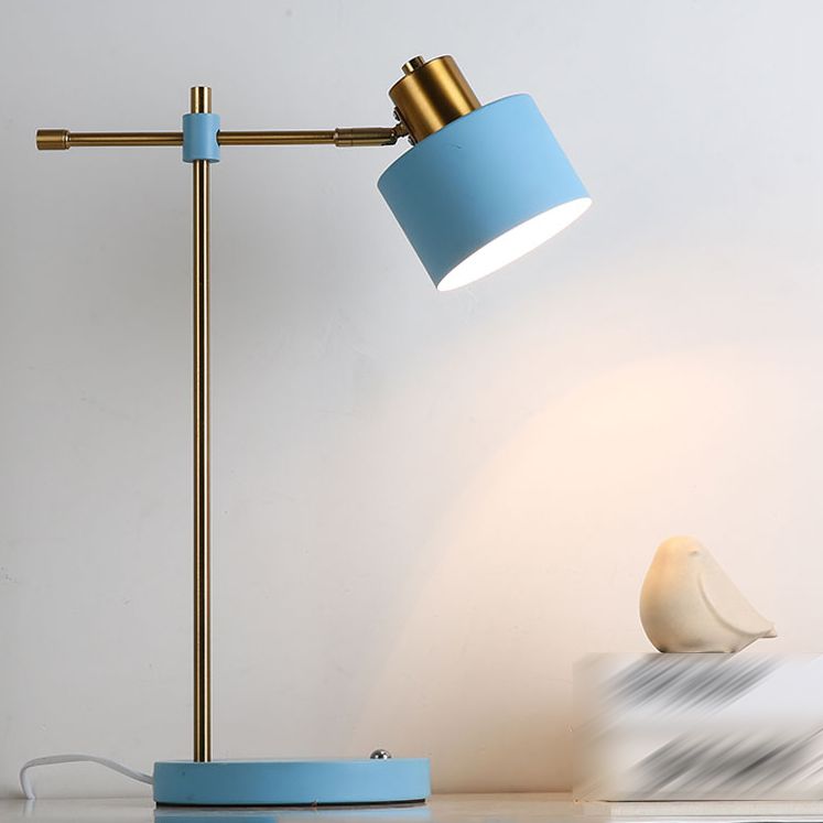 Contemporary Style Night Table Lamp Metal Shade Table Light for Bedroom