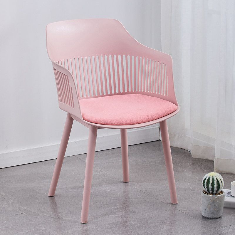 Plastic Chair Scandinavian Style Dining Kitchen Room Arm Chair