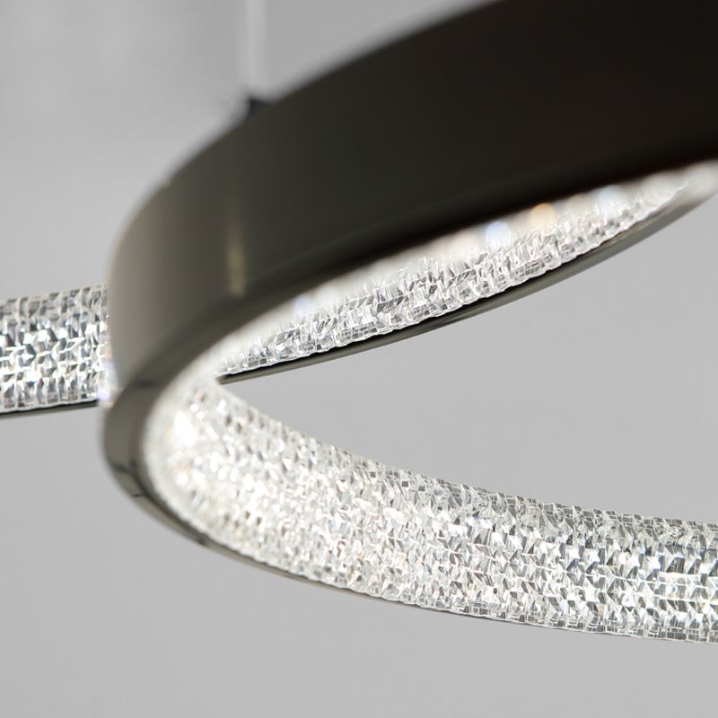 Modern Round Chandelier Light Fixtures Multi-Tier Hanging Pendant Lamps with Acrylic Shade