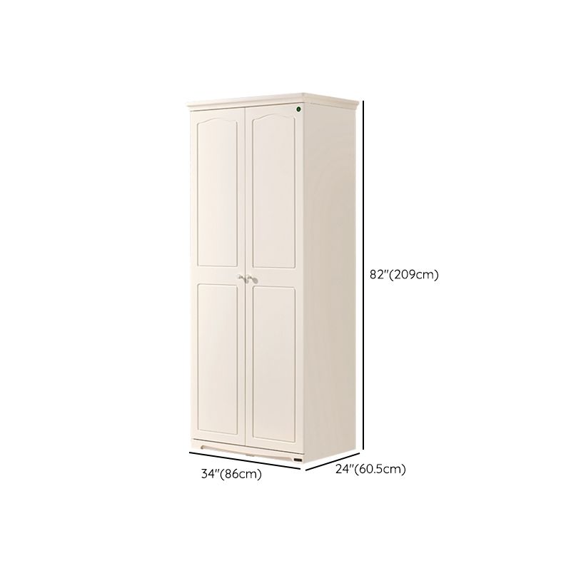 White Manufactured Wood with Shelves with Drawer Wardrobe Closet
