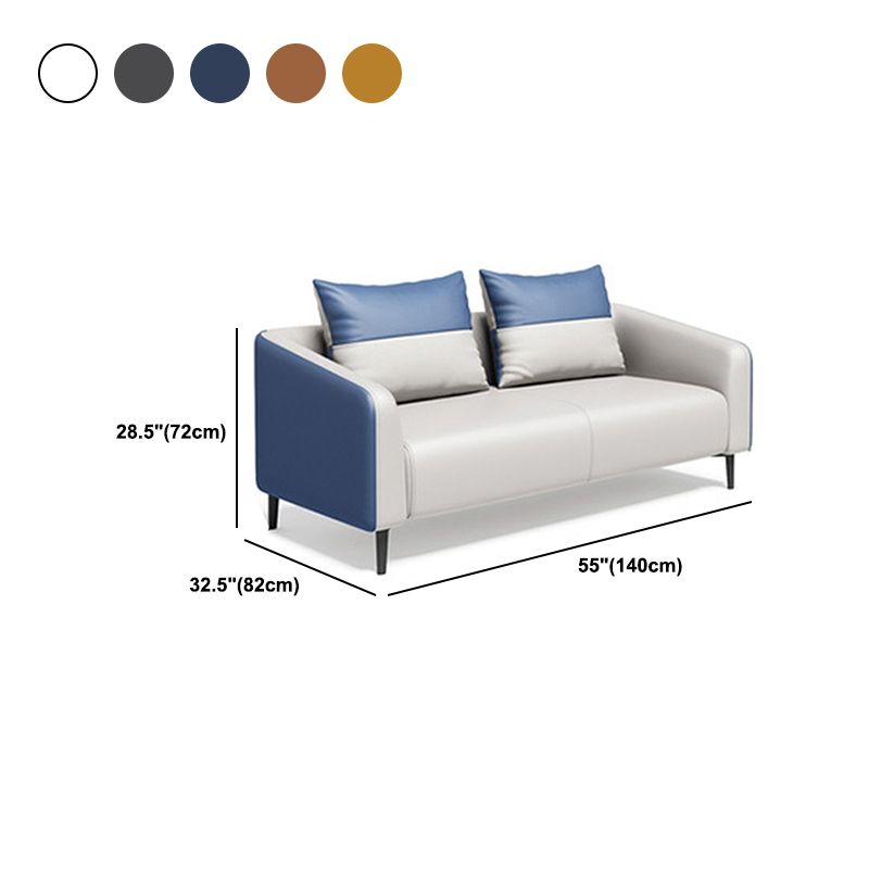 28.34" H Genuine Leather Tuxedo Arm Sofa Contemporary Standard Sofa