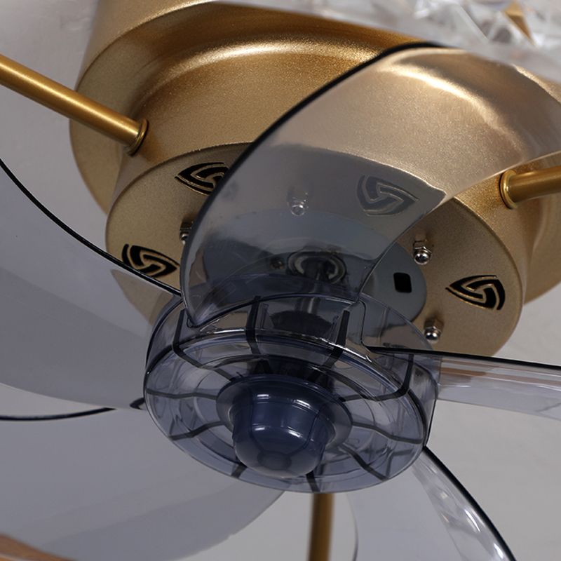 Moderne Luxus -LED -Deckenventilatoren lackierte Eisenkreisflush -Halterung mit Acrylschatten