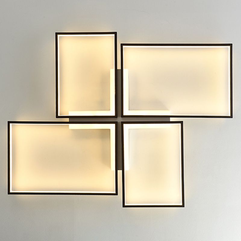 Rechthoek Flush Mount Plafond Licht Hedendaagse Acryl Plafond Mount Light Armatuur voor Woonkamer