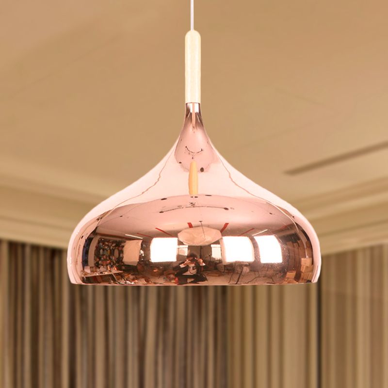 1 têtes de bol de bol d'éclairage pendentif moderniste élégant chromé / or / rose or métallique suspendue en suspension pour table à manger