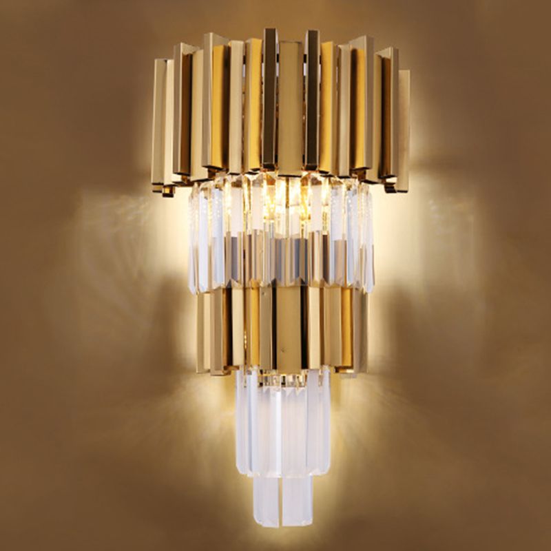 Contemporary Crystal Wall Lamps Metal Wall Light Fixtures for Bedroom