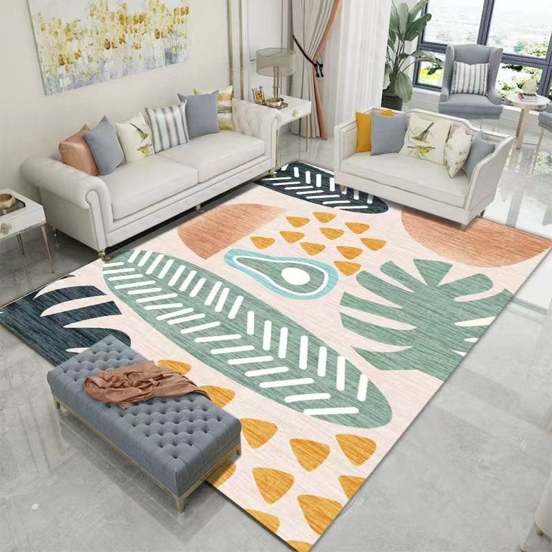 Modern Style Rug Geometric Pattern Rectangle Stain Resistant Shape Rug for Home Decor