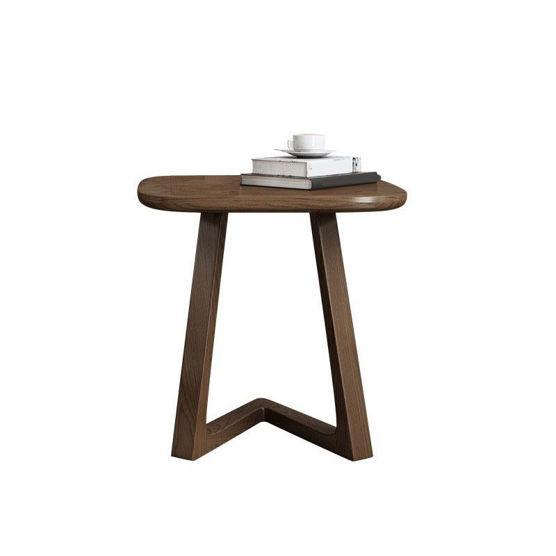 Solid Wood Square Top Side Table 19.7" Tall Abstract Base End Table