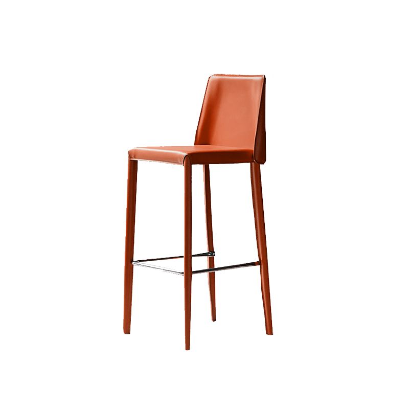 Leather Bar Stool Modern Low Back Counter Stool for Dining Room