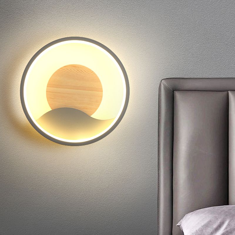 Modern Style Wall Mount Light LED Round Shape with Silica Gel Shade for Bedroom