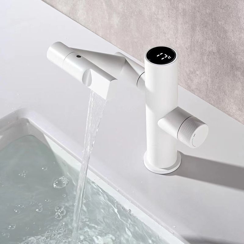 Modern Vessel Sink Faucet Solid Color Copper Centerset Lavatory Faucet for Bathroom