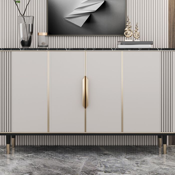 Glam Dining Server Marble Buffet Server with Doors for Living Room