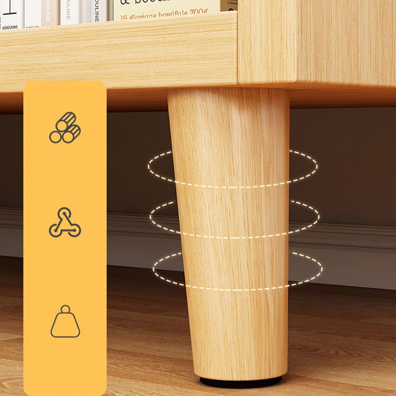 11.8" Wide Contemporary Shelf Closed Back Wood Natural Bookcase