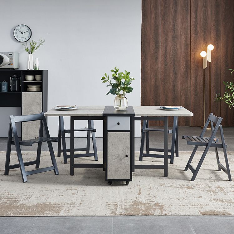 Mid-Century Modern Rectangle Dining Table Drop-Leaf Table for Kitchen (only table)