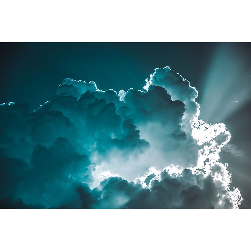 Sky Clouds View Mural Modern Dining Room Moisture Resistant Wall Decor